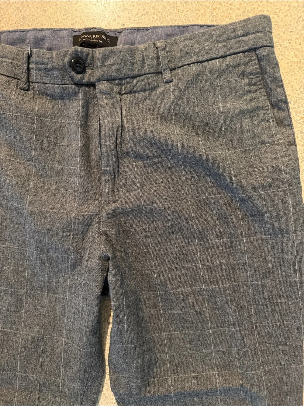 Banana Republic Tab Over Slim Tapered Fit Gray Men's Dress Pants 32 x 26